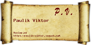 Paulik Viktor névjegykártya